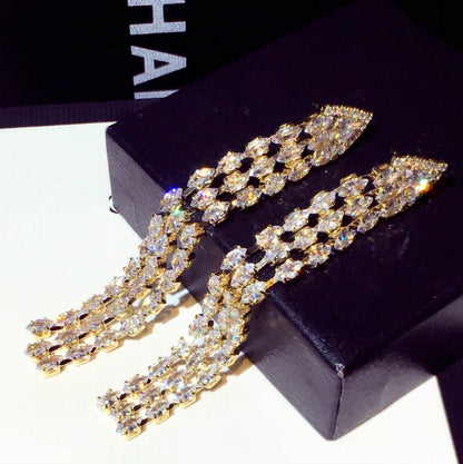 High-grade Sterling Silver Needle Light Luxury Tassel Earrings