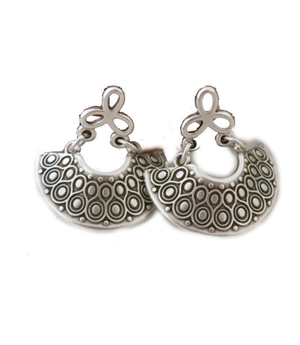 Creative Geometric Carved Fan-shaped Hollow Stud Earrings