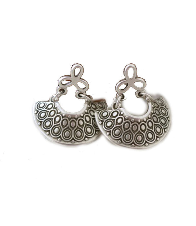 Creative Geometric Carved Fan-shaped Hollow Stud Earrings