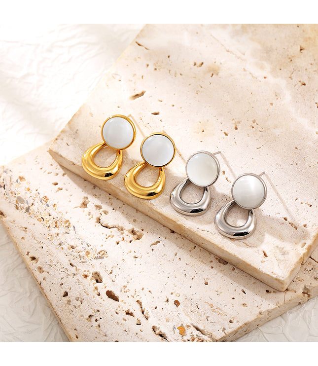 European And American Style Women Temperament Commuter Style Exquisite Opal Titanium Steel High Sense