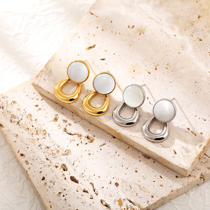 Opal Titanium Steel Earrings – Subtle Power, Everyday Grace