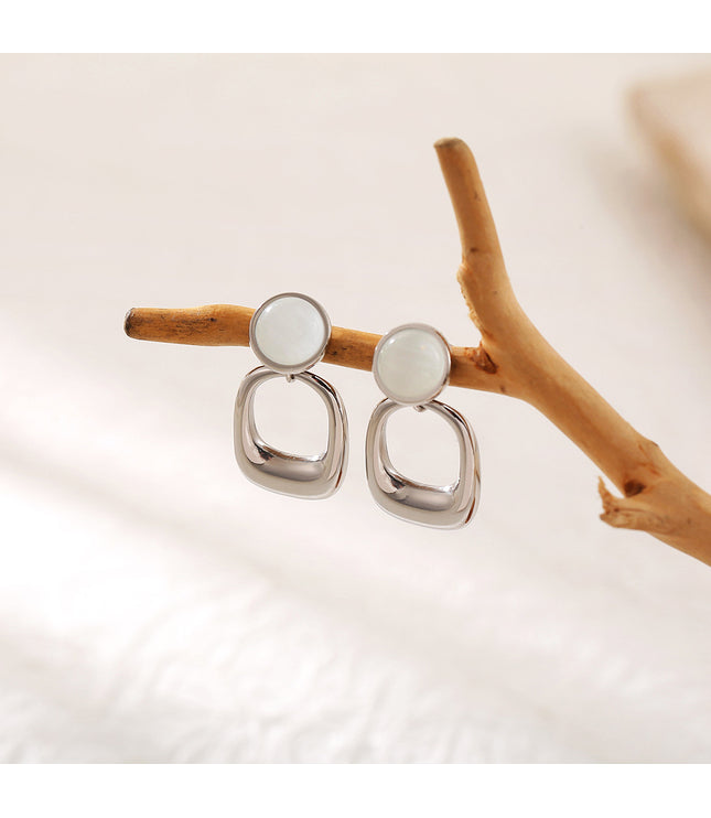 European And American Style Women Temperament Commuter Style Exquisite Opal Titanium Steel High Sense