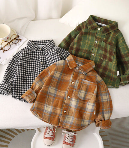 Spring And Autumn Children's Clothing Children's Casual Plaid Shirt