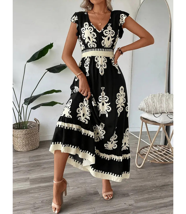 Female Beach Printed Large Swing Dress