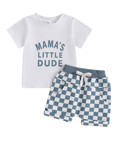 Letter Print Short-sleeve Suit