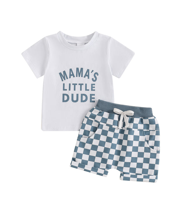 Letter Print Short-sleeve Suit