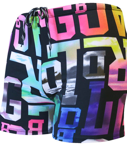 Printed Adult Swimming Trunks Men's Plus Size Boxer Beach Shorts