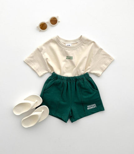 Boys And Girls Casual Thin Short-sleeved Shorts Two-piece Suit