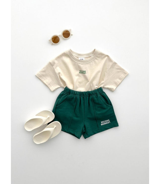 Boys And Girls Casual Thin Short-sleeved Shorts Two-piece Suit
