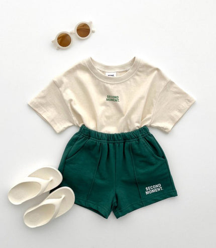 Boys And Girls Casual Thin Short-sleeved Shorts Two-piece Suit