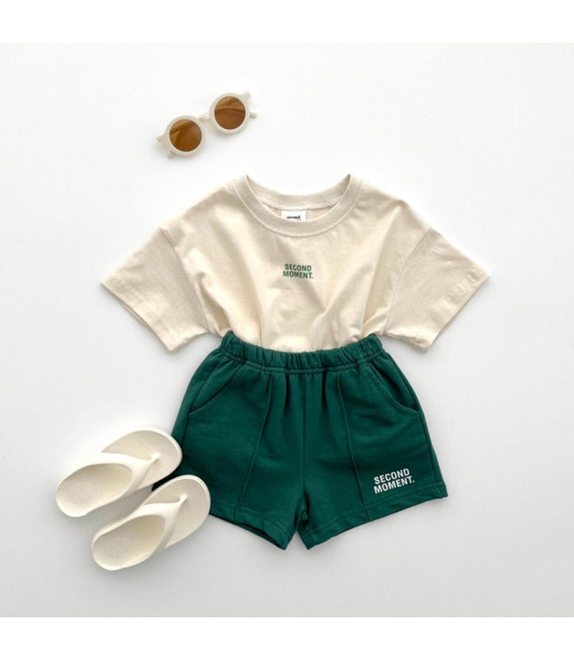 Boys And Girls Casual Thin Short-sleeved Shorts Two-piece Suit
