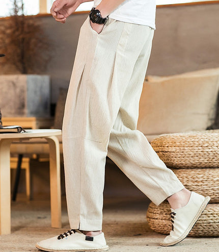 Men's Retro Trendy Cotton Linen Linen Casual Pants