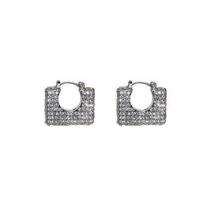 Fashion Diamond Geometric Square Earrings