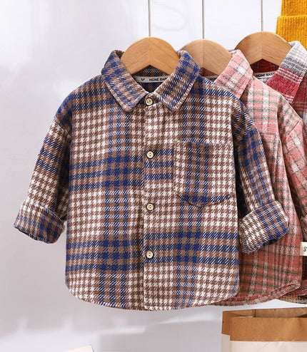 Spring And Autumn Children's Clothing Children's Casual Plaid Shirt