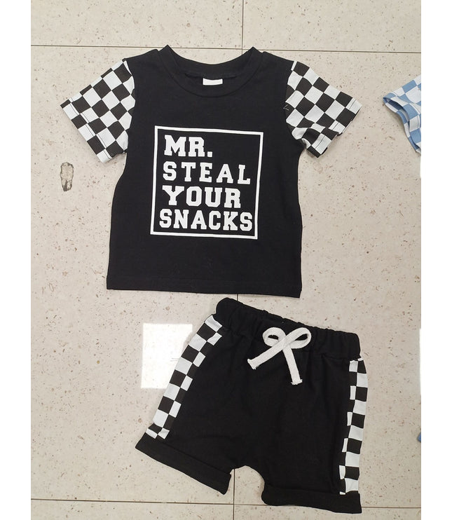 Children's Fashion Letter Print Short-sleeve Suit
