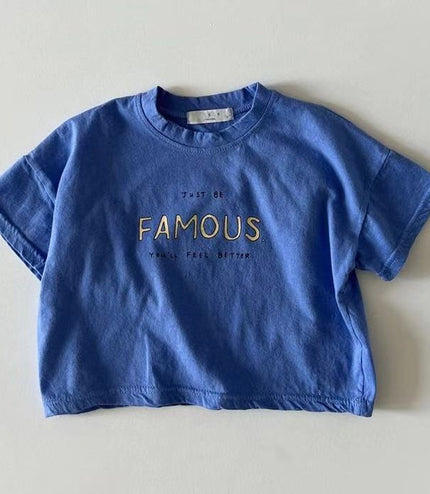 Letter Crew Neck Short Sleeve Simple