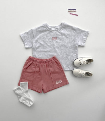 Boys And Girls Casual Thin Short-sleeved Shorts Two-piece Suit