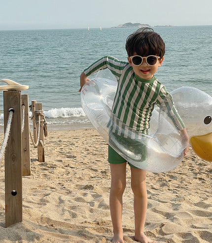 Three-color Striped Long Sleeve Sun Protection Quick-drying Summer Swimsuit