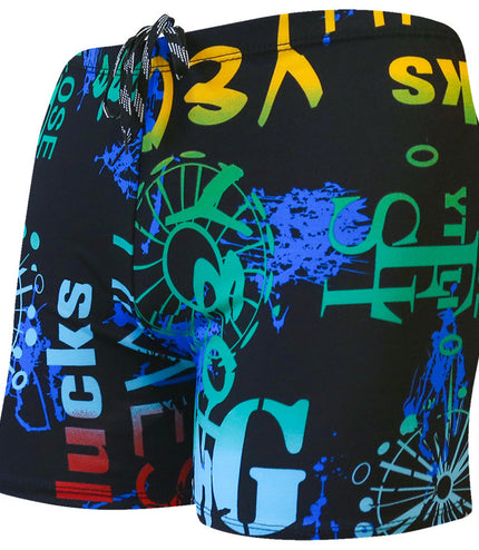 Printed Adult Swimming Trunks Men's Plus Size Boxer Beach Shorts