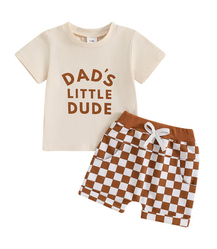 Letter Print Short-sleeve Suit