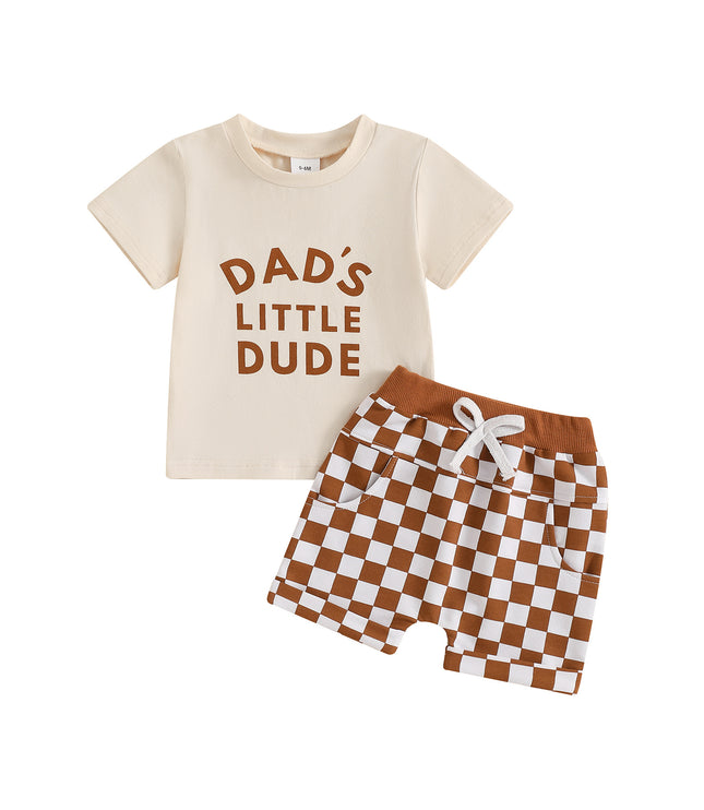 Letter Print Short-sleeve Suit