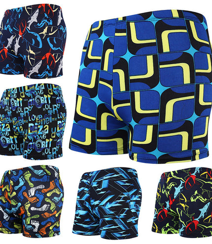 Printed Adult Swimming Trunks Men's Plus Size Boxer Beach Shorts
