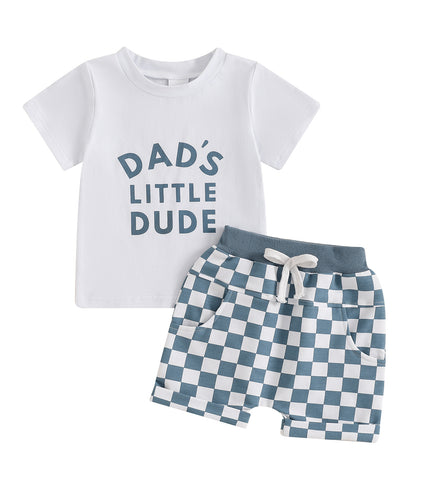 Letter Print Short-sleeve Suit