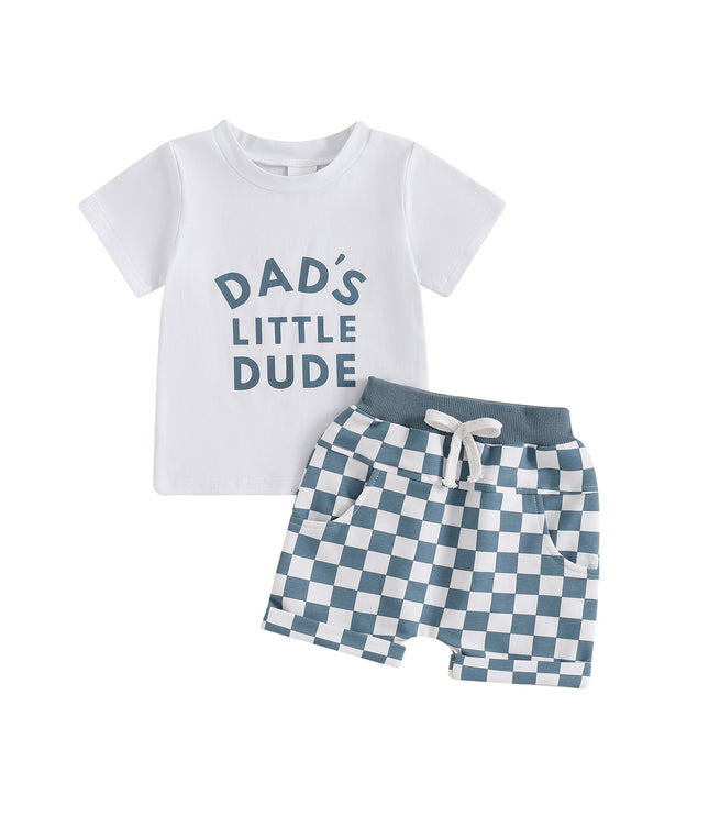 Letter Print Short-sleeve Suit