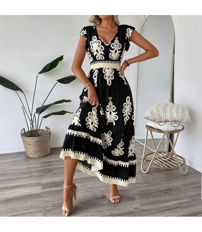 Female Beach Printed Large Swing Dress