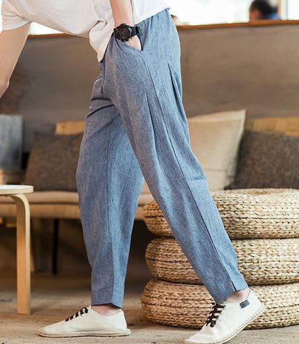 Men's Retro Trendy Cotton Linen Linen Casual Pants