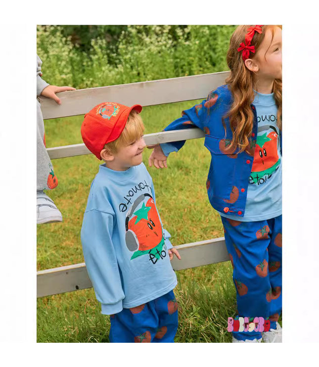 Children's Casual Loose Cartoon English Long Sleeve