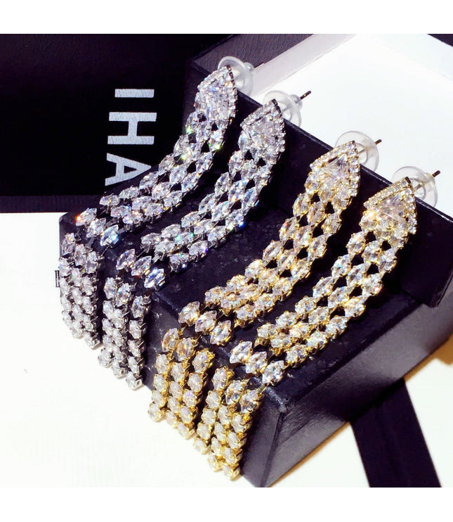 High-grade Sterling Silver Needle Light Luxury Tassel Earrings