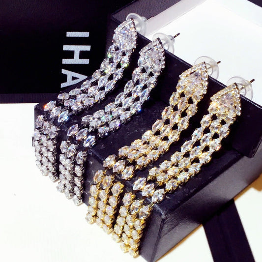 High-grade Sterling Silver Needle Light Luxury Tassel Earrings