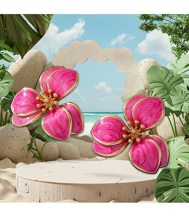 Personalized Green Vintage Flower Earrings