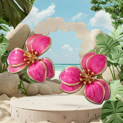Personalized Green Vintage Flower Earrings