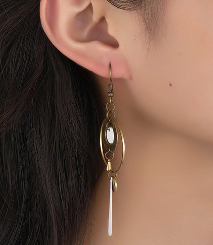 Cross-border European And American Style Asymmetric Personality Geometry Round Ring Earrings