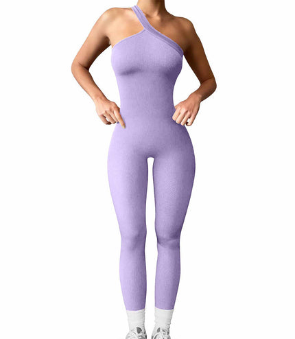New One Shoulder Sports Jumpsuit For Women