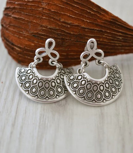 Creative Geometric Carved Fan-shaped Hollow Stud Earrings