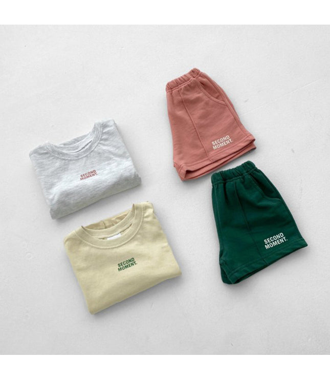 Boys And Girls Casual Thin Short-sleeved Shorts Two-piece Suit