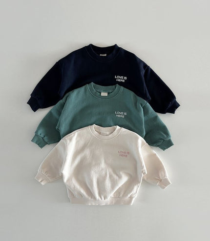 Back Letter Printed Crew Neck Sweatshirt
