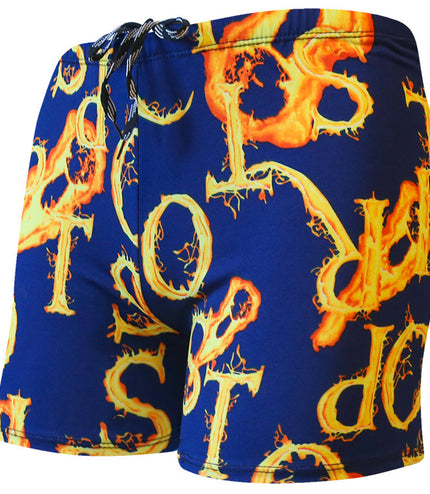 Printed Adult Swimming Trunks Men's Plus Size Boxer Beach Shorts