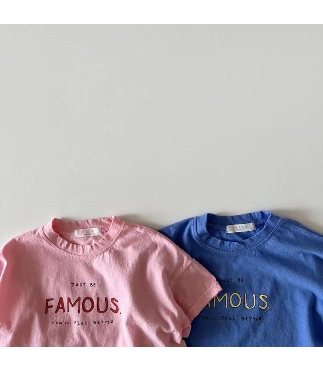 Letter Crew Neck Short Sleeve Simple