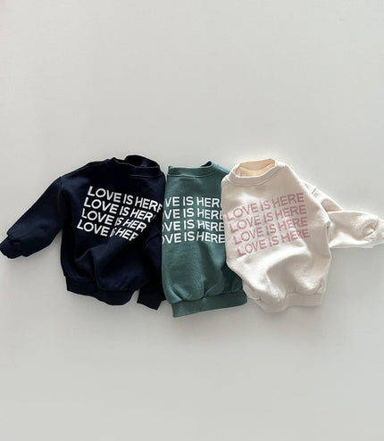 Back Letter Printed Crew Neck Sweatshirt