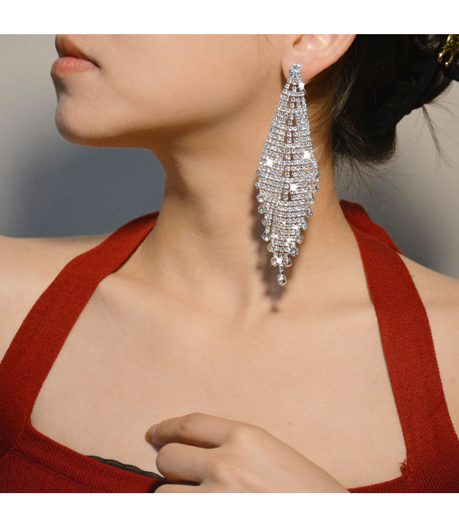 Personality Exaggerating Tassel Earrings Women
