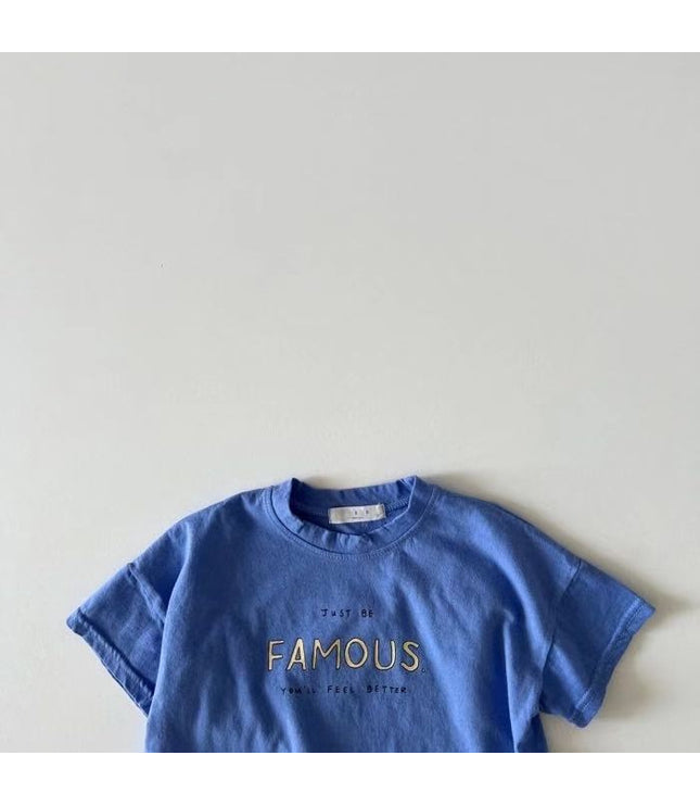 Letter Crew Neck Short Sleeve Simple