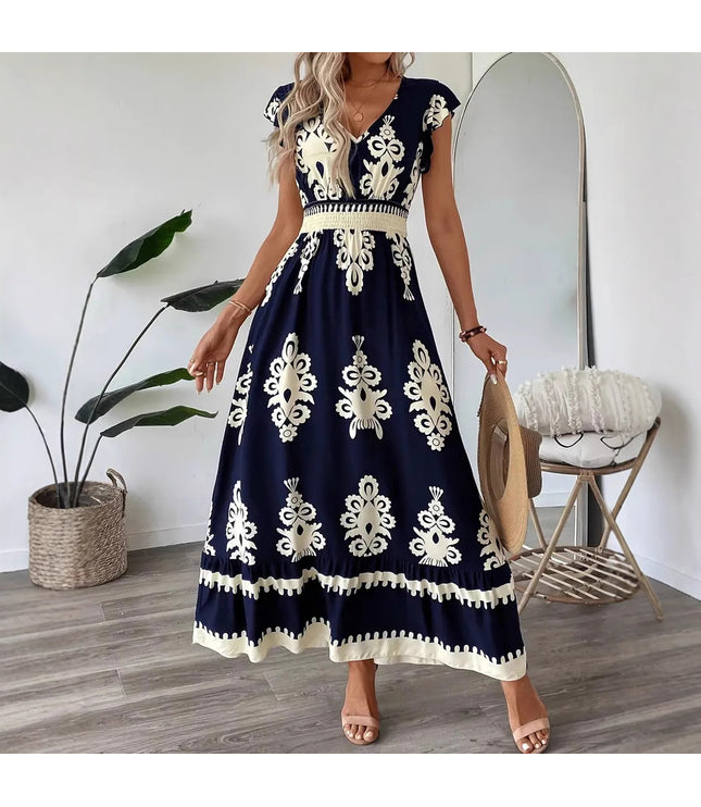 Female Beach Printed Large Swing Dress