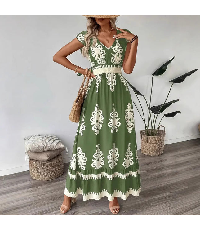 Female Beach Printed Large Swing Dress