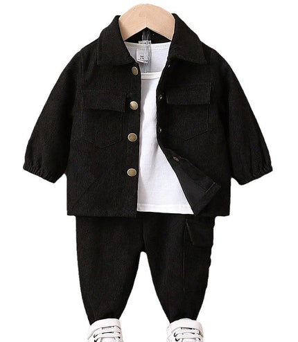 Long Sleeve Solid Color Coat Trousers Suit