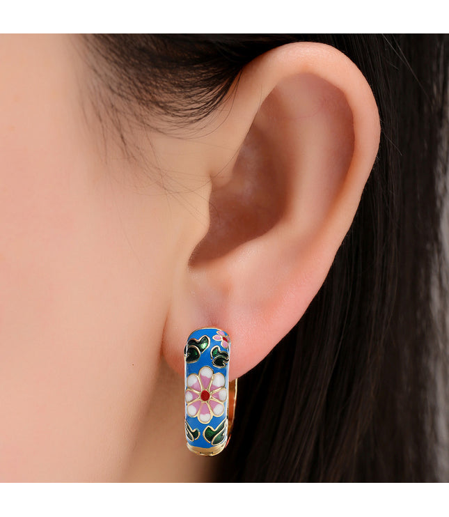 Retro Fashion Enamel Earrings Personality