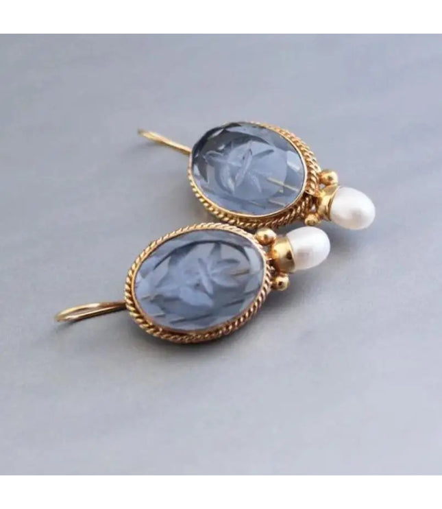 Inlaid Pearl Vintage Style Earrings